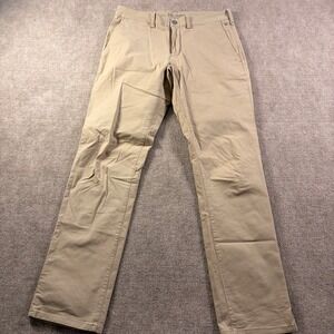Mack Weldon Pants Mens 30x29 Khaki Tan Radius Slim Straight Stretch Chino Tech